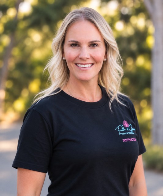 Jenelle, instructor and owner of Faith & Grace Pilates & Wellness